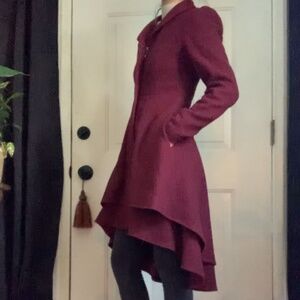 Tiered Corset Burgundy Coat